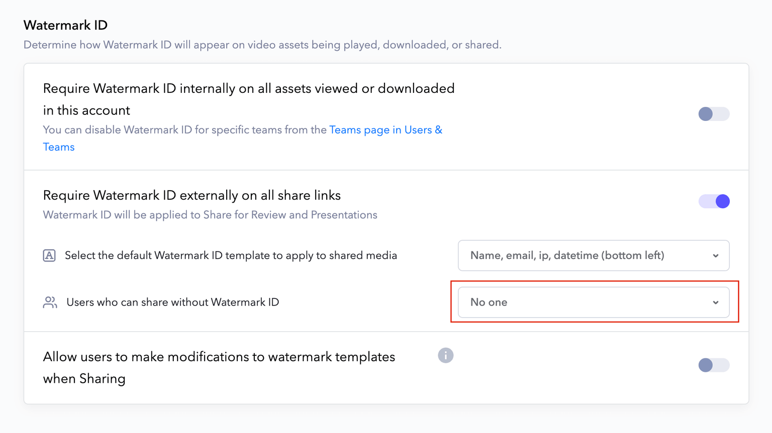 Image 12.1 - Watermarking Settings
