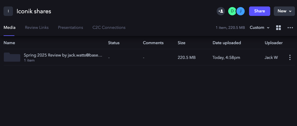 Image 6-1 - Iconik Shares Folder